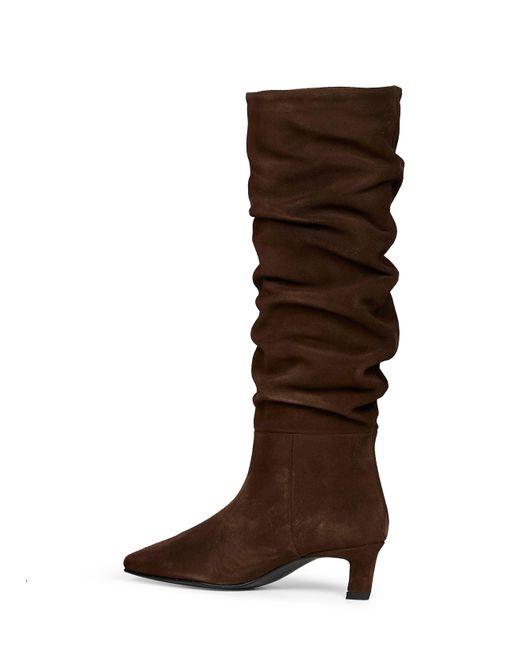 Alohas Brown Suede Kalila Knee-High Draped Boots