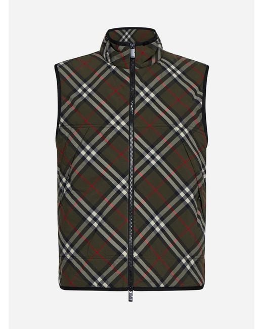 Burberry Black Loch Check Nylon Padded Vest for men