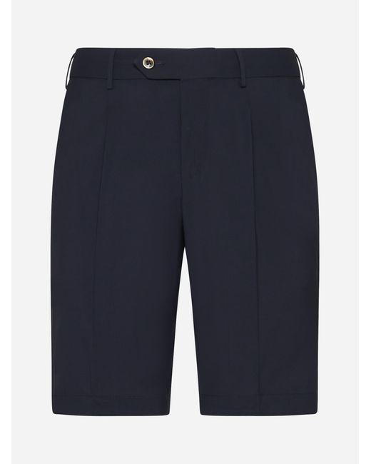 PT Torino Blue Wool Shorts for men