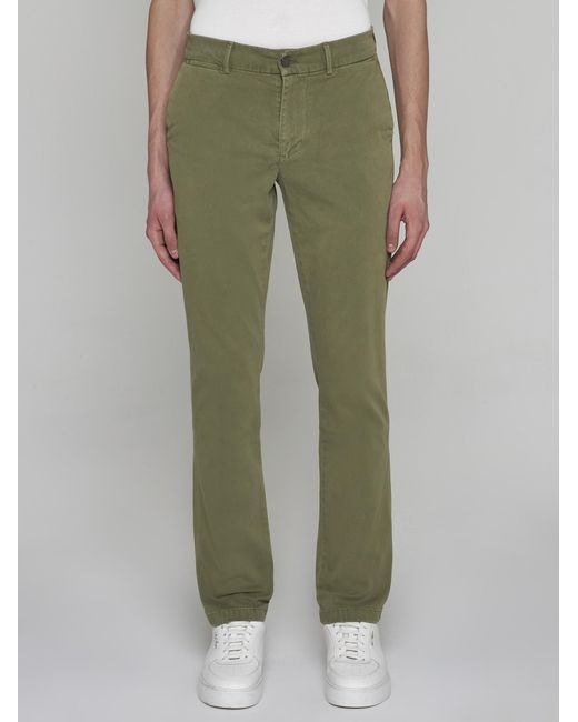 7 For All Mankind Green Slimmy Chino Trousers for men