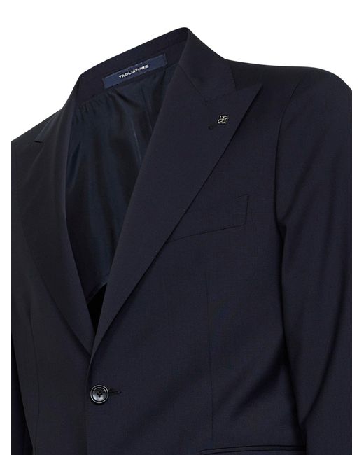 Tagliatore Blue Virgin Wool Single-Breasted Vesuvio Suit for men