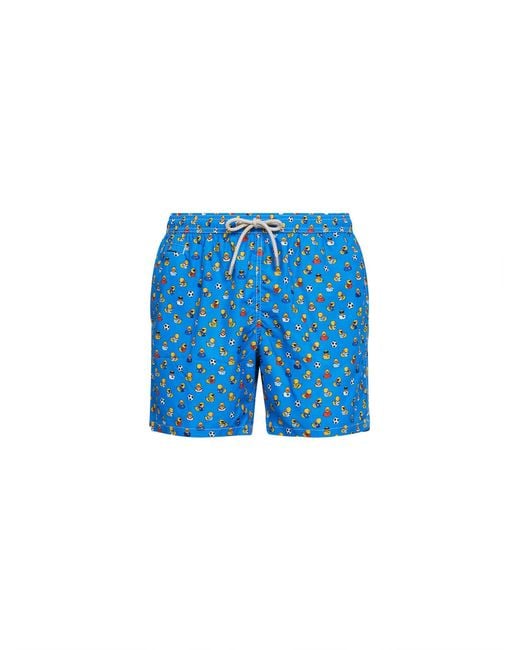 Mc2 Saint Barth Blue Swim Shorts Lighting for men