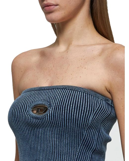 DIESEL Blue M-Clarksvillex-C Bandeau Top