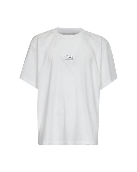 MM6 by Maison Margiela White Jersey Numeric Signature T-Shirt for men