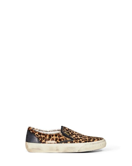 Golden Goose Deluxe Brand White Leopard-Print Calf Hair Vce Penstar Sneakers for men