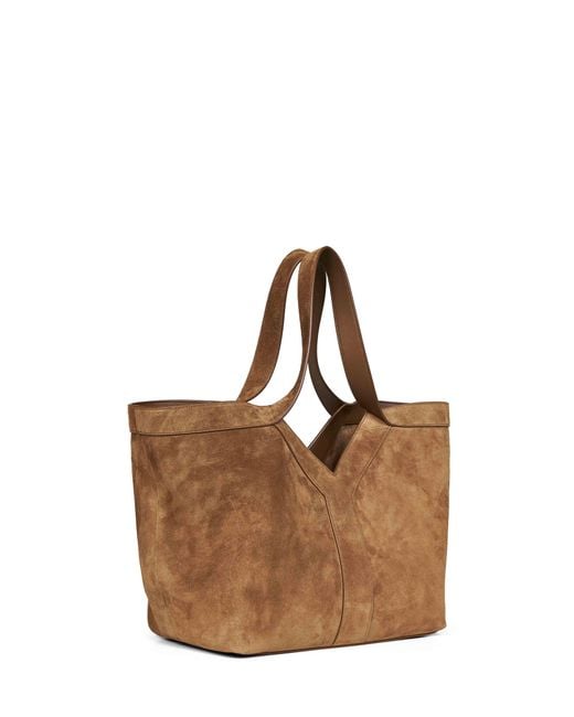 Saint Laurent Brown Cognac Y Small Tote Bag