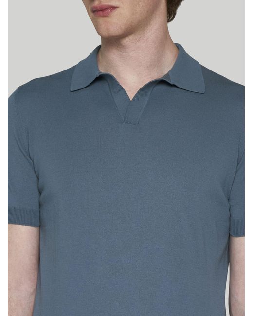 Tagliatore Blue Cotton Polo Shirt for men