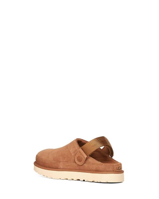 Ugg White Chestnut Goldenstar Suede Mules