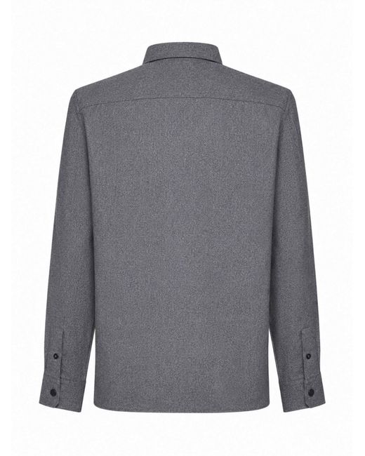 Brunello Cucinelli Gray Overshirt Virgin Wool for men