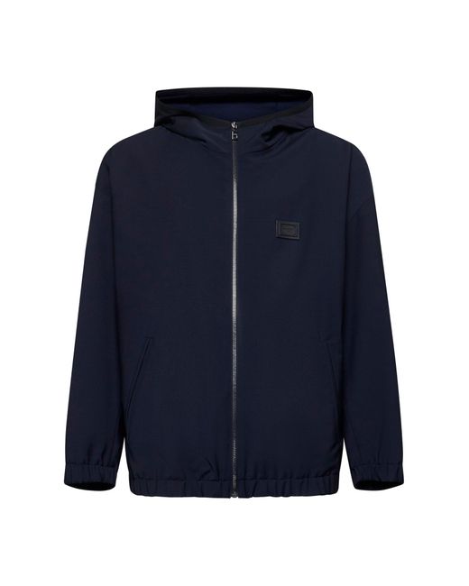 Giubbotto Con Cappuccio di Dolce & Gabbana in Blue da Uomo