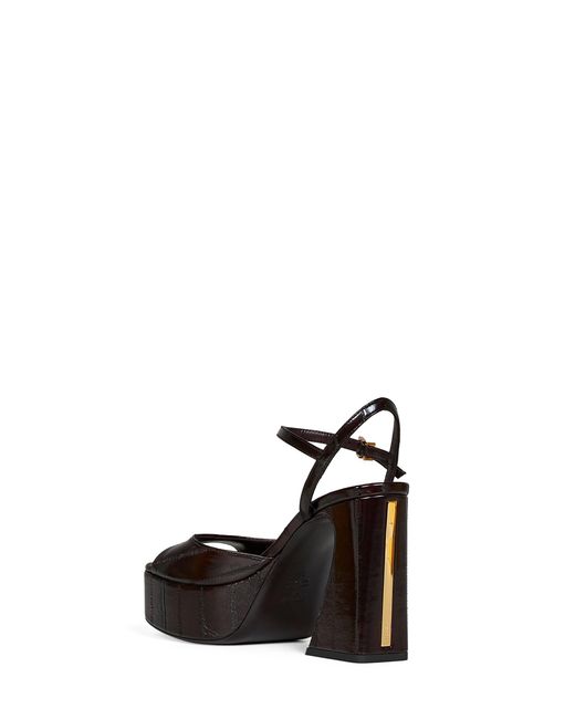 Fendi White Hagfish Leather Arco Platform Sandals