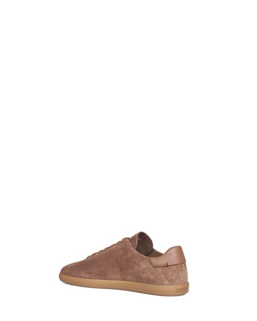 Zegna Brown Dark Suede 232 Low-Top Sneakers for men
