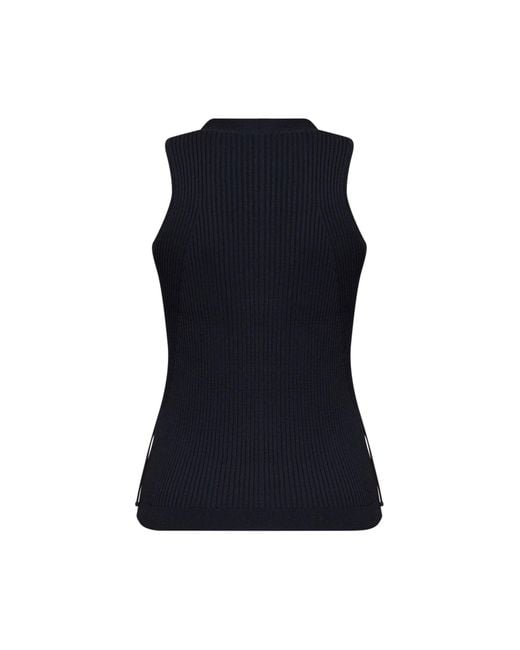 Max Mara Blue Ribbed Knit Mxmfiorire Vest