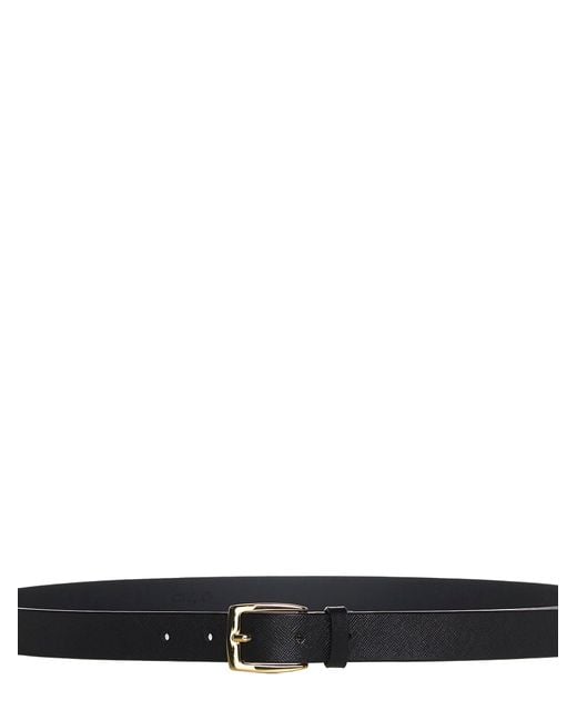 D 40 White Saffiano Leather Belt for men