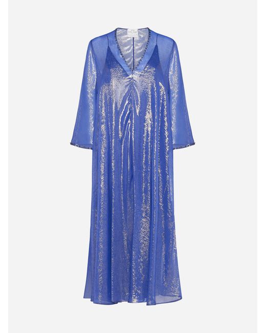 Forte Forte Blue Lurex Silk Chiffon Dress