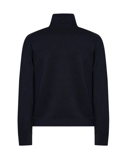 Moncler Blue Wool Blend Zip-Up Padded Cardigan for men