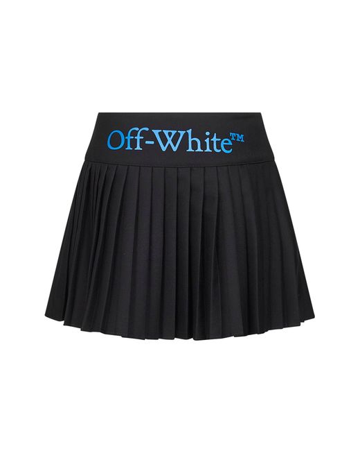 Off-White c/o Virgil Abloh Black Gabardine Big Bookish Pleated Mini Skirt