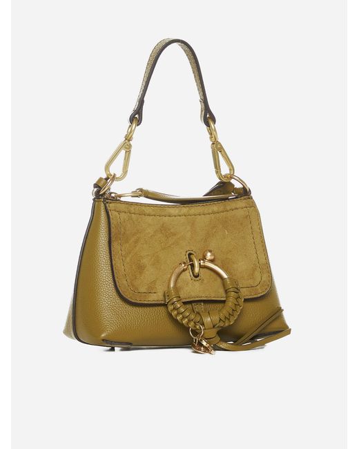 See By Chloé Natural Joan Leather And Suede Mini Bag