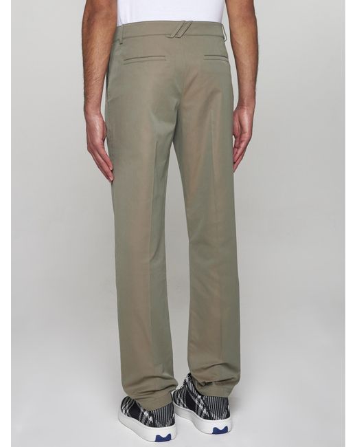 Burberry Green Cotton Trousers for men