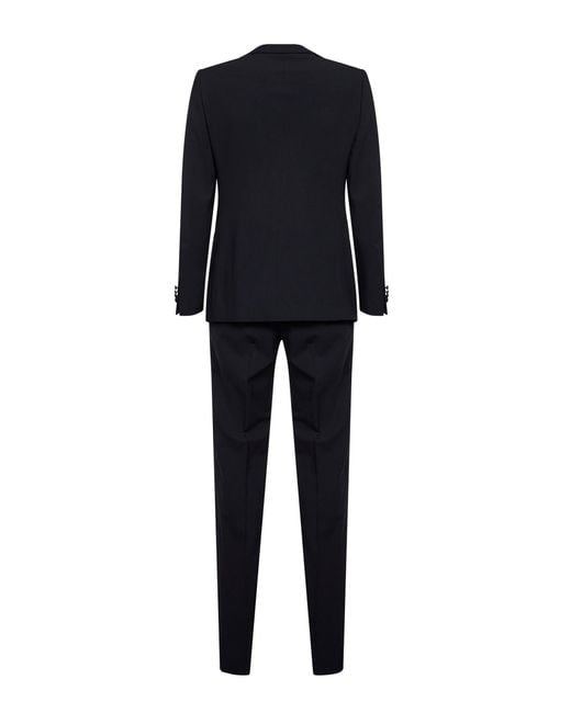 Giorgio Armani Blue Dark Virgin Wool Crepe Tuxedo Suit for men