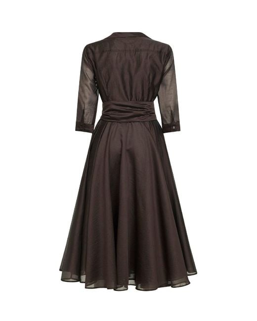 Blanca Vita Black Mocha Voile Alaky Midi Dress
