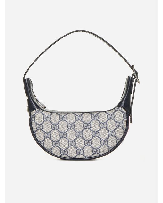 Gucci Gray Ophidia GG Leather And Fabric Mini Bag
