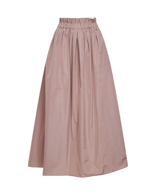 Herno Pink Powder New Techno Taffeta Long Skirt