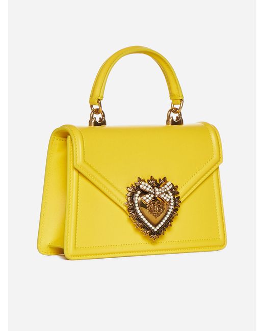 Dolce & Gabbana Yellow 'devotion Small' Shoulder Bag,