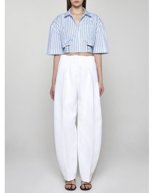 Jacquemus White Ovalo Trousers