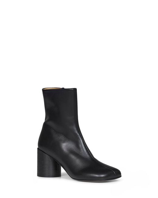 MM6 by Maison Margiela Black Nappa Leather Anatomic Ankle Boots