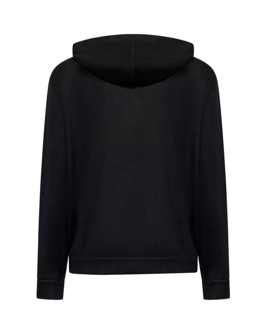 Brunello Cucinelli Black Interlock Zip-Up Hoodie