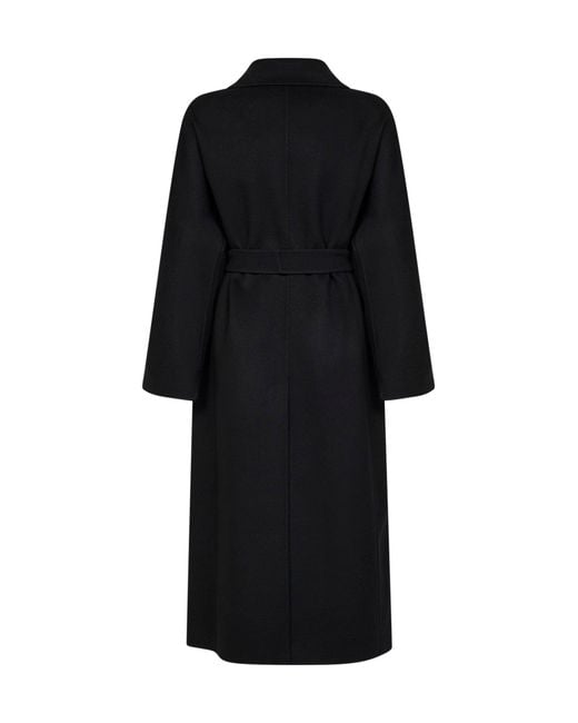 Max Mara Black Smmpenelope Long Wrap Coat
