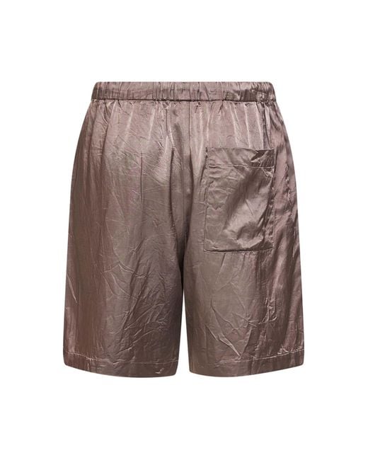 Dries Van Noten Gray Old Rose Viscose And Cotton Shorts for men