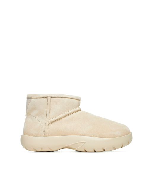 Bottega Veneta White Snap Suede And Stealing Mini Ankle Boots