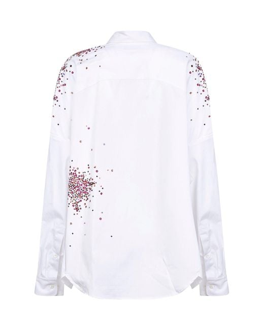 Dries Van Noten White Shirt Cocoon Poplin