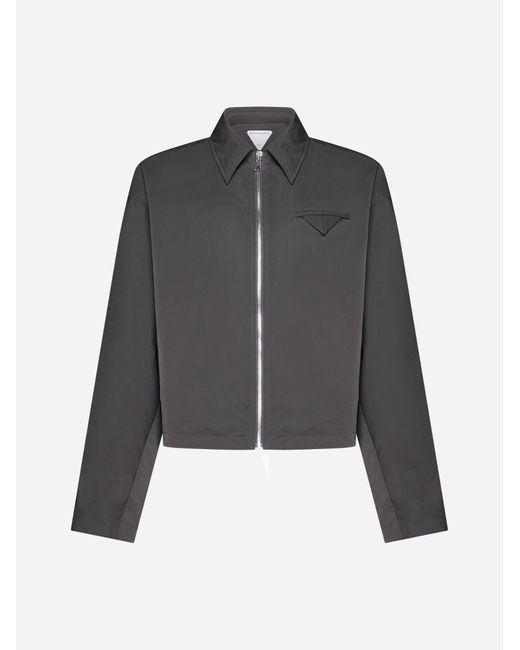Bottega Veneta Gray Viscose And Silk-Blend Zip-Up Jacket for men