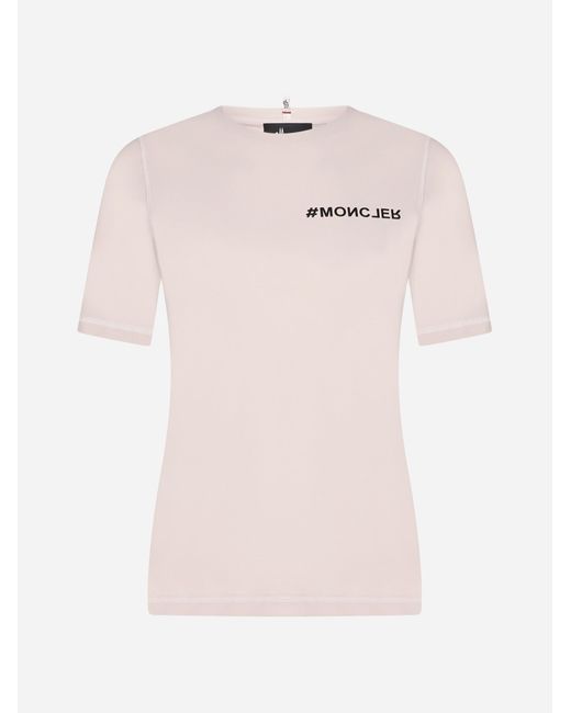 3 MONCLER GRENOBLE Pink Logo Jersey T-shirt
