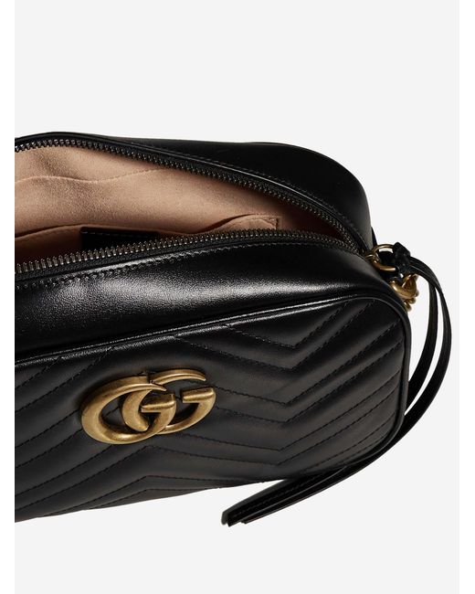 Gucci Black GG Marmont Quilted Leather Small Shoulder Bag