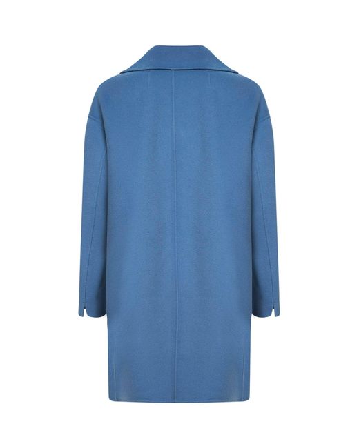 Max Mara Blue Smmeden Double-Breasted Midi Coat