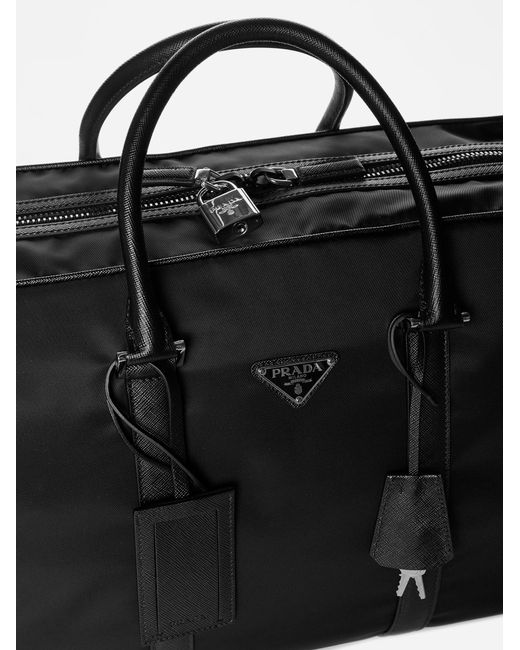 Prada Black Re-nylon Duffel Bag for men