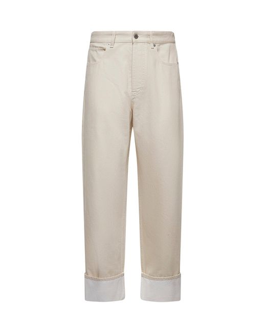 Bottega Veneta Natural Denim Turn-Up Jeans for men