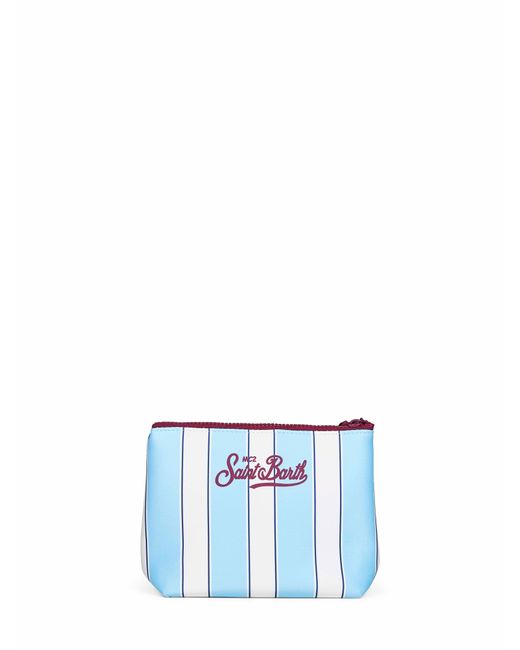 Mc2 Saint Barth Blue Light And Aline Striped-Print Clutch Bag