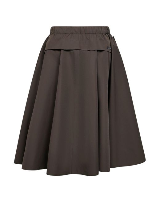 Prada Abbigliamento Brown Technical Canvas Circle Midi Skirt