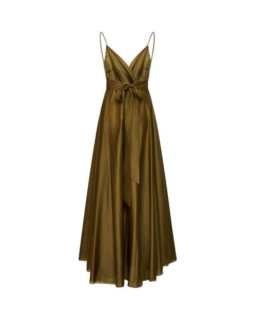 Blanca Vita Green Avocado Lyocell Blend Long Dress
