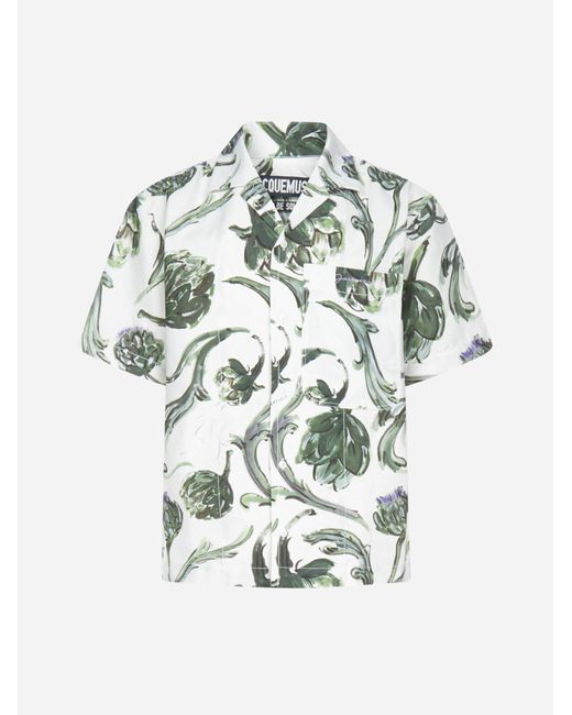 Jacquemus Green Jean Artichoke-print Cotton Shirt for men