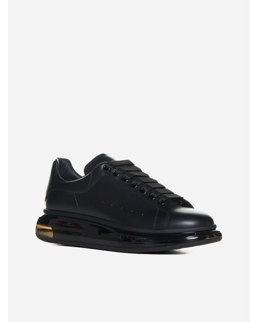 Alexander McQueen Black Oversize Leather Sneakers for men