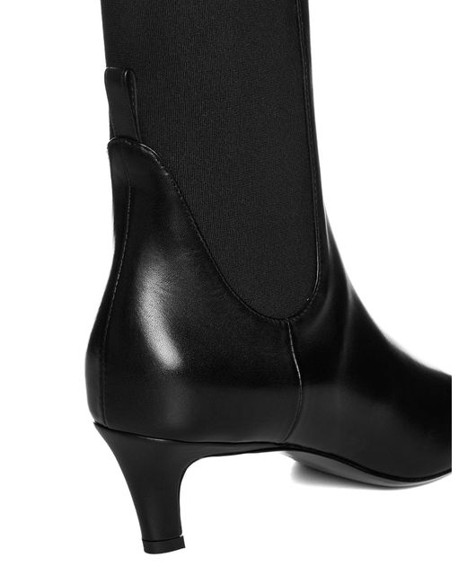 Totême  Black Leather Ankle Boots