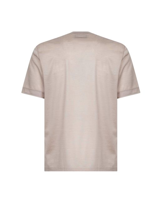 D 40 White Taupe Virgin Wool Jersey T-Shirt for men