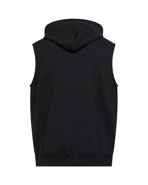 Brunello Cucinelli Black Double Fleece Hooded Vest for men
