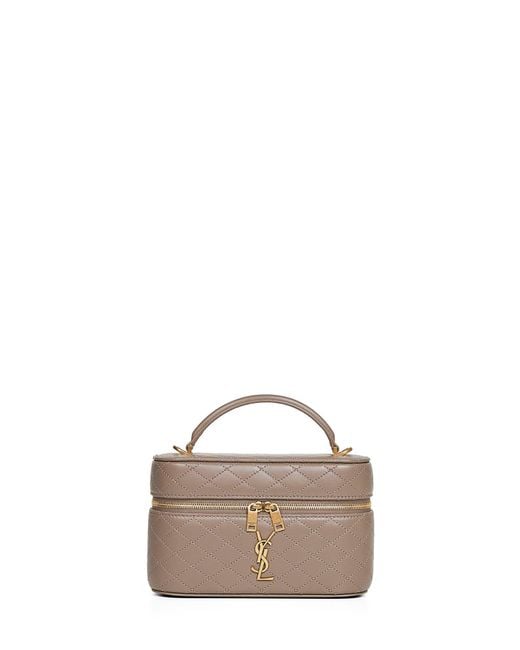 Saint Laurent Natural Light Taupe Vanity Gaby Bag With Shoulder Strap